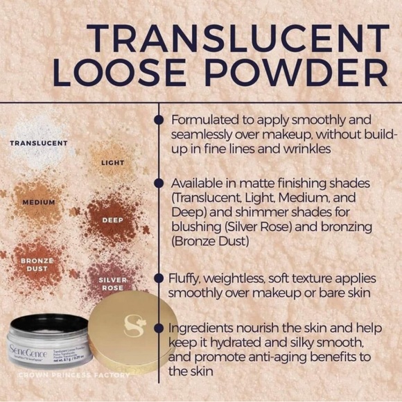 SeneGence Translucent Loose Powder Blush Peach Flush NEW - Picture 6 of 6